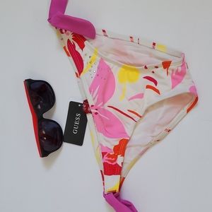 Guess Decorative Adjustable Side Tie Swimsuit Bikini Bottoms Small New 4/25